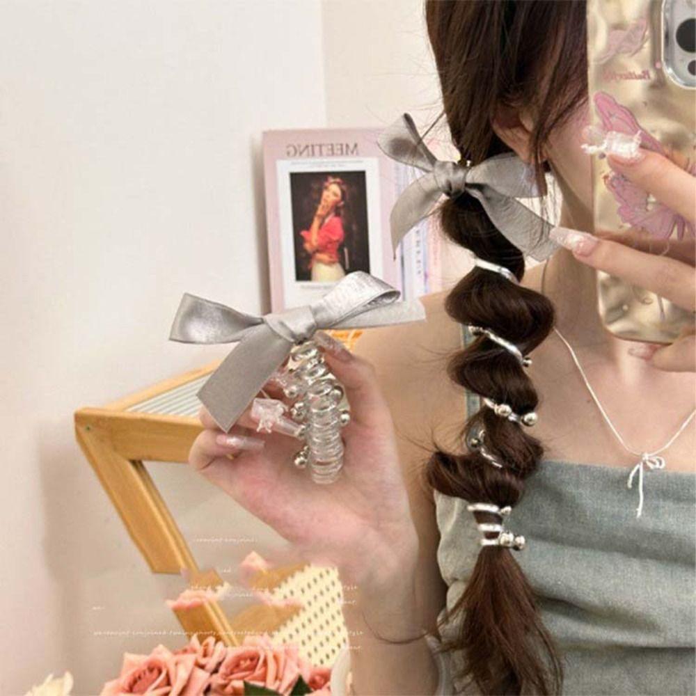 Balletcore Telephone Wire Hair Rope Straight Braid Hair Tie  Female/Children