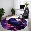 1pc Moon Raven Office Round Area Rug, Under Office Chairs Bedroom Living Room Home Decor, Room Deco