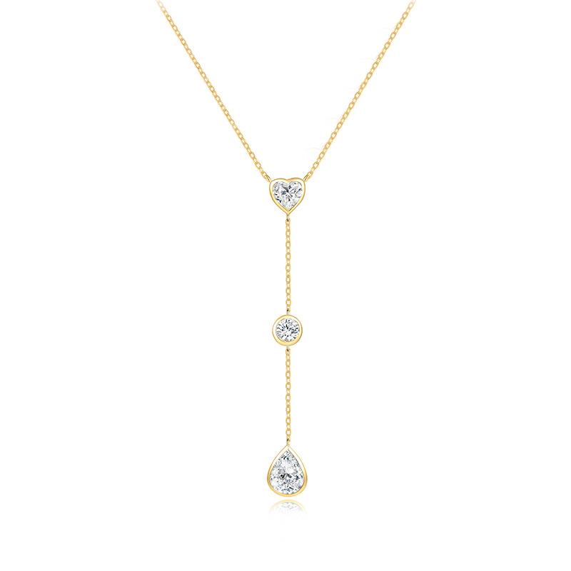 European American Fashion All-match Package Inlaid Moissanite Heart-shaped Clavicle Necklace Pendant