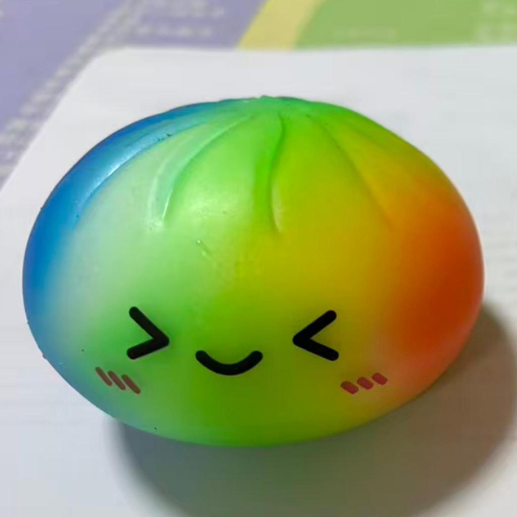 Colorful Cartoon Buns Anti Anxiety Toy Simulation Food Squishes Squeezable Toys Low Rebound Anxiety-relieving Toy