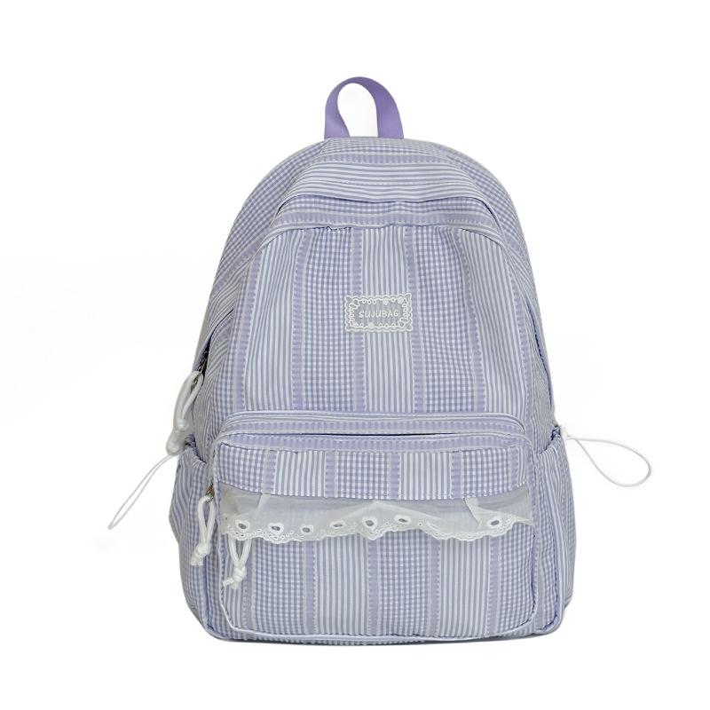 Schoolbag Korean girl plaid backpack cute student schoolbag lightweight large capacity backpack new fashion casual backpack