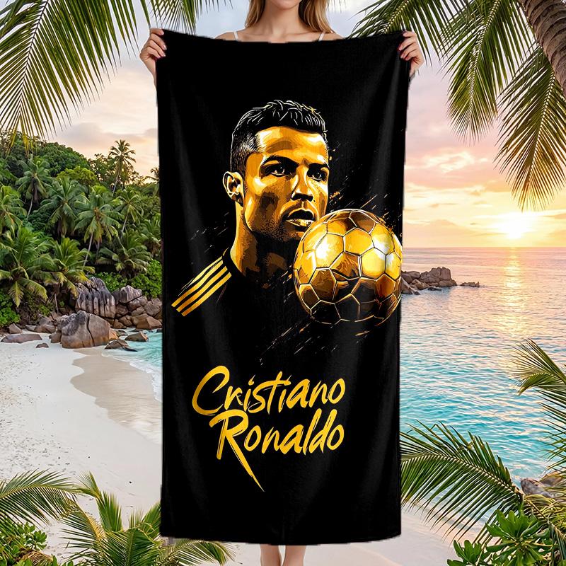 Cristiano Ronaldo Strandtuch Weiches Mikrofaser-Sommertuch Schnelltrocknendes Saugfähiges Handtuch für Strand, Schwimmbad, Reisen