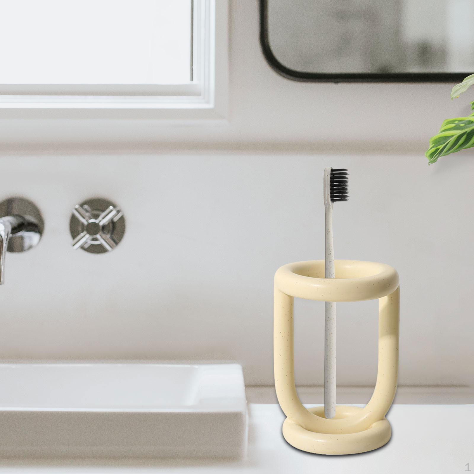 

Керамический держатель зубных щеток Аксессуары для ванной комнаты Легкая очистка с разделителем Электрический Yellow