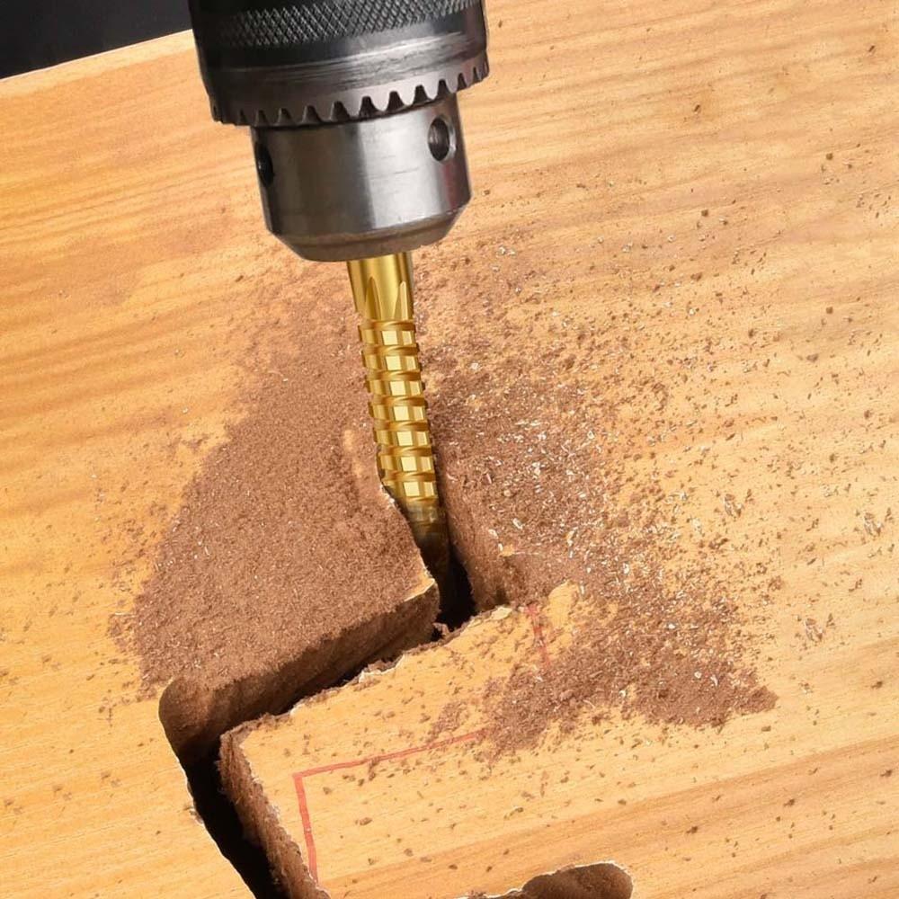 6pcs Auger Multi-functional Twist Bore Bits Hole Opening Straight Shank Grooving Drills 3-8MM Steel HSS Drill Bits Carpenter