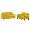 2 Piece Sofa Set with Cushions Yellow Velvet