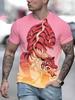 Men's 3D Animated Tiger Full-Print T-Shirt - Korean Animation Style Short Sleeve Round Neck