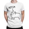 Men Women Autistic Cat Funny Animal T Shirt Pure Cotton Graphic Tee Shirts  Clothing Outfits