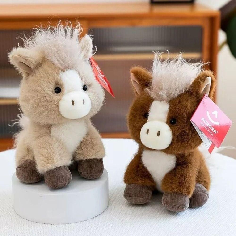 Fluffy Simulation Stuffered Pony Doll PP Cotton Long Hair Horse Stuffed Doll Birthday Parties