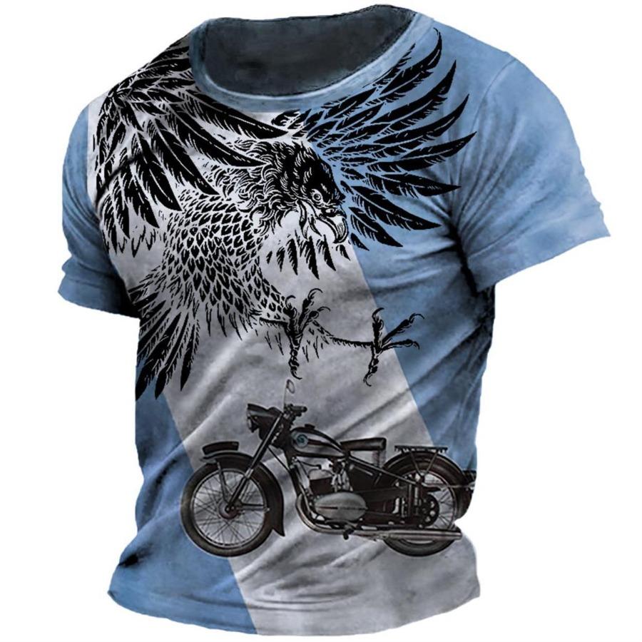 Eagle Pattern T-Shirts Men 3d Printed Top Fashion Tee Vintage O Neck Short Sleeve T Shirt Clothing Harajuku Male Tops