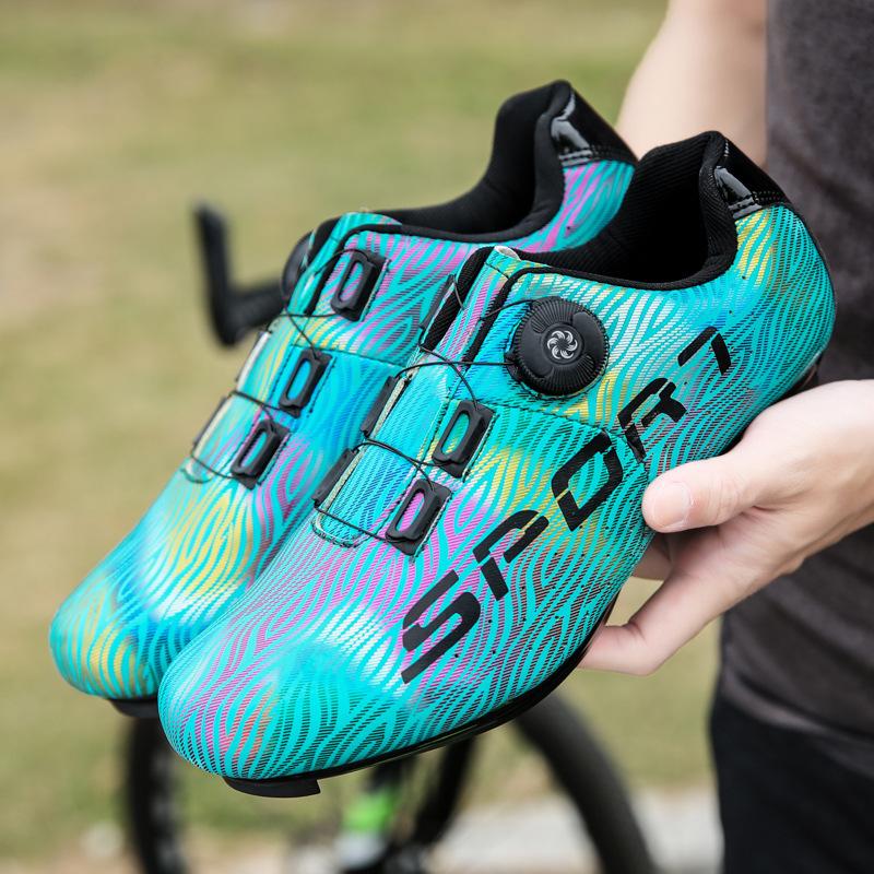 Autumn road bike riding shoes hard-soled mountain bike lock shoes large size men's and women's outdoor cycling shoes off-road