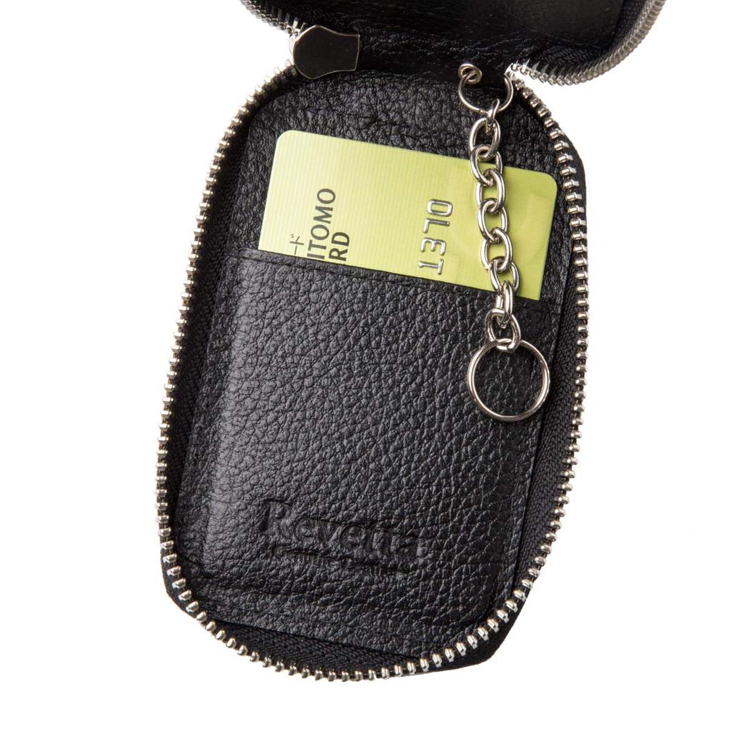 [Revetta] Crocodile Leather Smart Key Case, Black, Genuine Leather, Men's, Matte Finish [083-1crk-1]