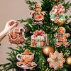 12Pcs Gingerbread Man Christmas Tree Ornaments Santa Paper Hanging Pendant Christmas Decorations for Home 2026 New Year 2026
