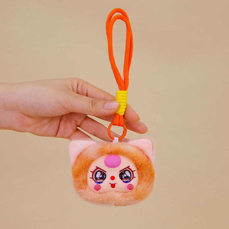 Cat Head Cute Plush Keychain Toy Children Backpack Decoration Gifts Festival