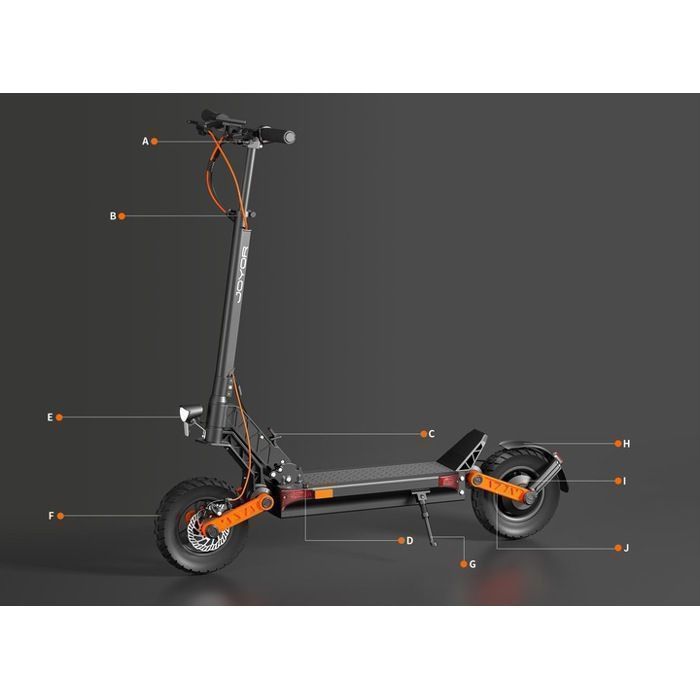 Scooter électrique JOYOR S8 -- Moteur 600 W - Batterie 48 V-26 Ah - Pneus 10 pouces Pliable - Noir