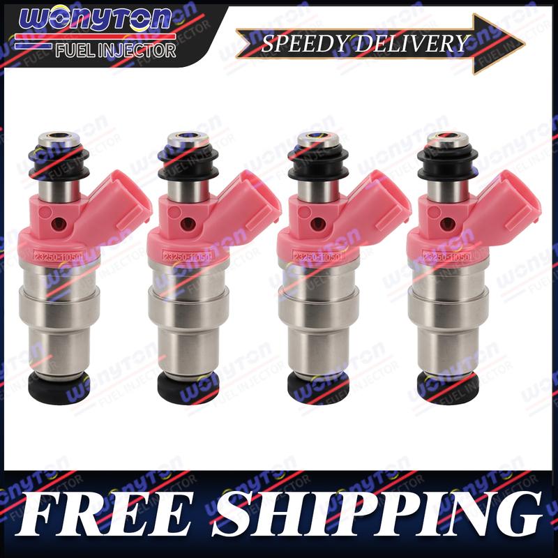 4Pcs Fuel Injectors for Toyota Corolla Caldina Starlet EP82/85 4EFE 23250-11050