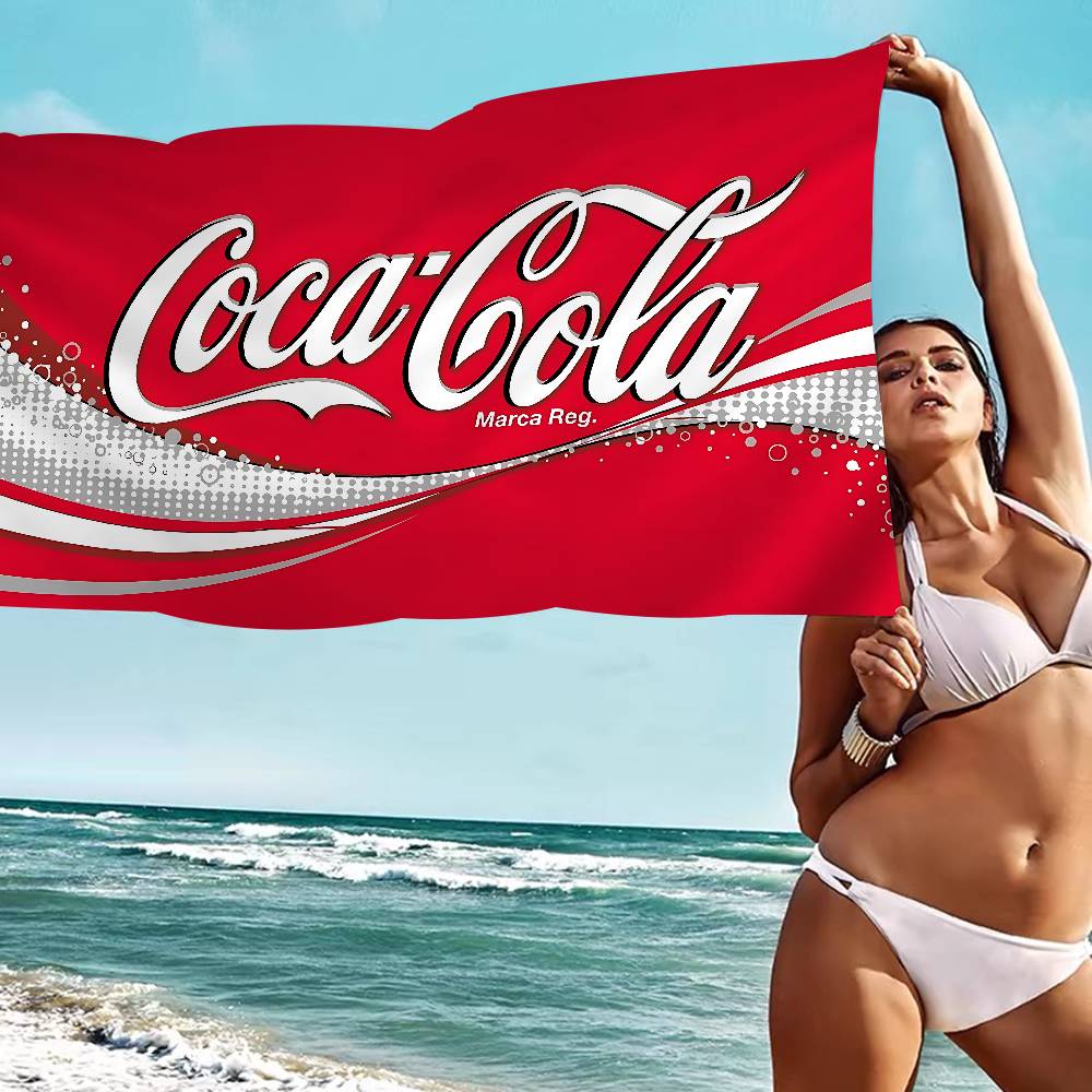 C-Coca C-Cola Bath Towel Microfiber Soft Water Absorbing Breathable For Girl Kids Decorative Cartoon Beach Towel