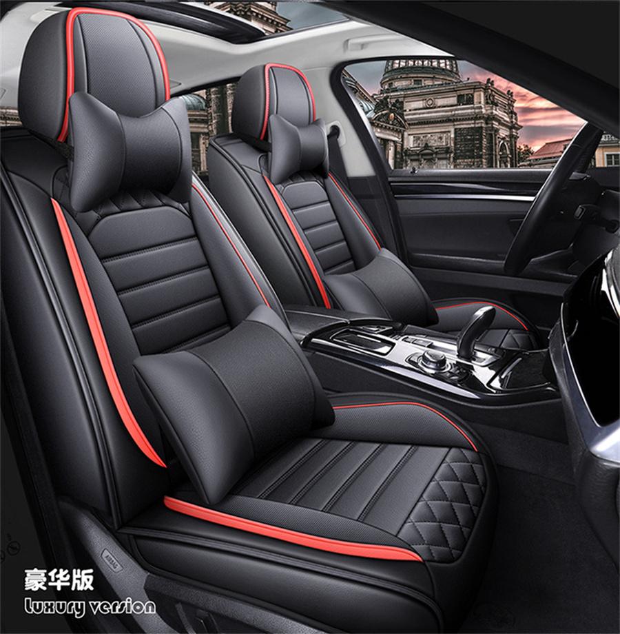 Full Set Luxury Perforated Breathable PU Leather Car Seat Cushion Protector For all Seasons 5 Seats 2022 New Style