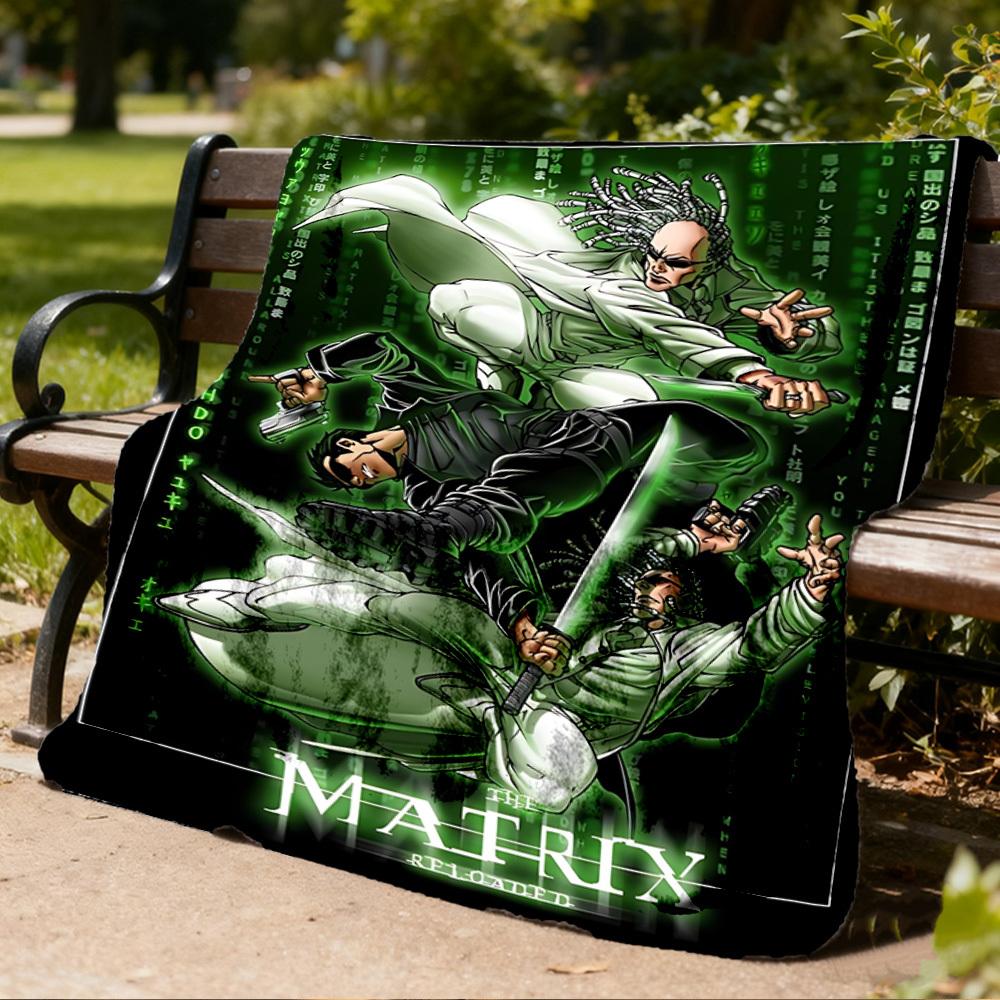 1pc Matrix Reloaded Outdoor Flannel Throw Blanket Soft, Lightweight & Warm