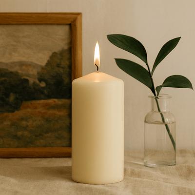 Sloupová svíčka 50x100mm Slonová kost 20 hodin
