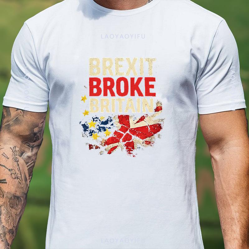 Maglietta Grafica Bandiera UK EU Brexit Stile Usurato Unisex Unisex Unisex Vintage Cultura Britannica Cotone Streetwear Top Casual