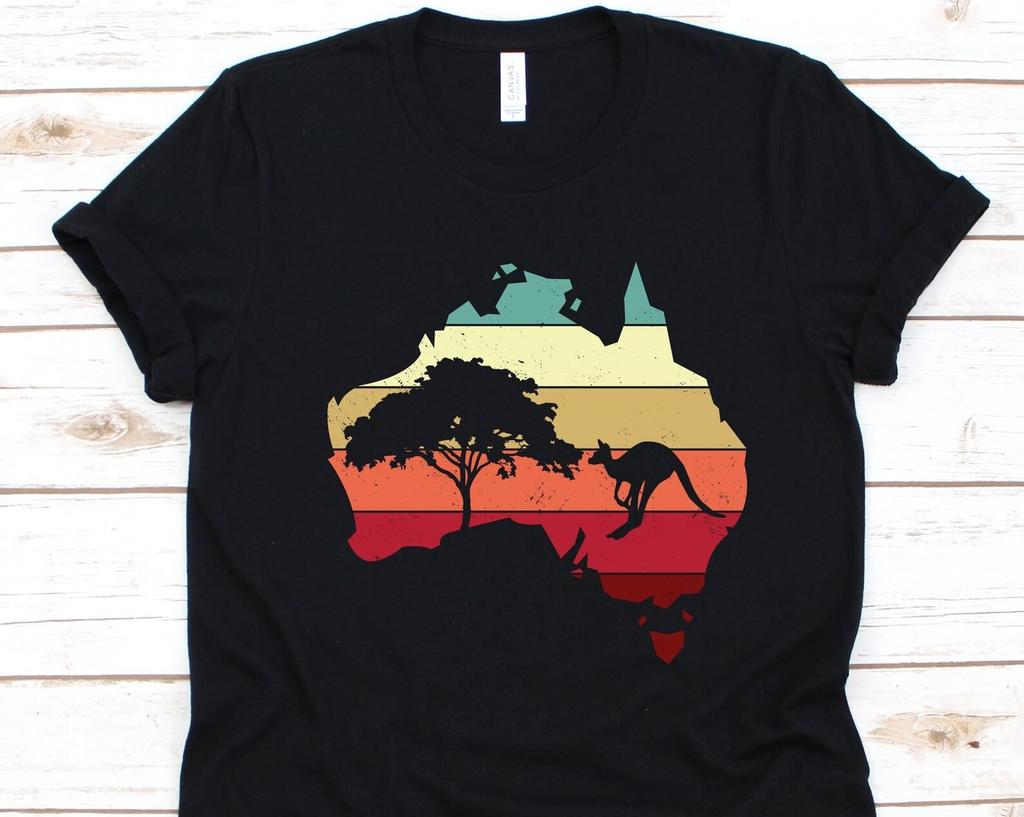 Australia Map Kangaroo Silhouette Shirt, Australian Kangaroo Shirt, Australian Map Shirt, Kangaroo Lover, Aussie Gift, Kangaroo Tee Shirt
