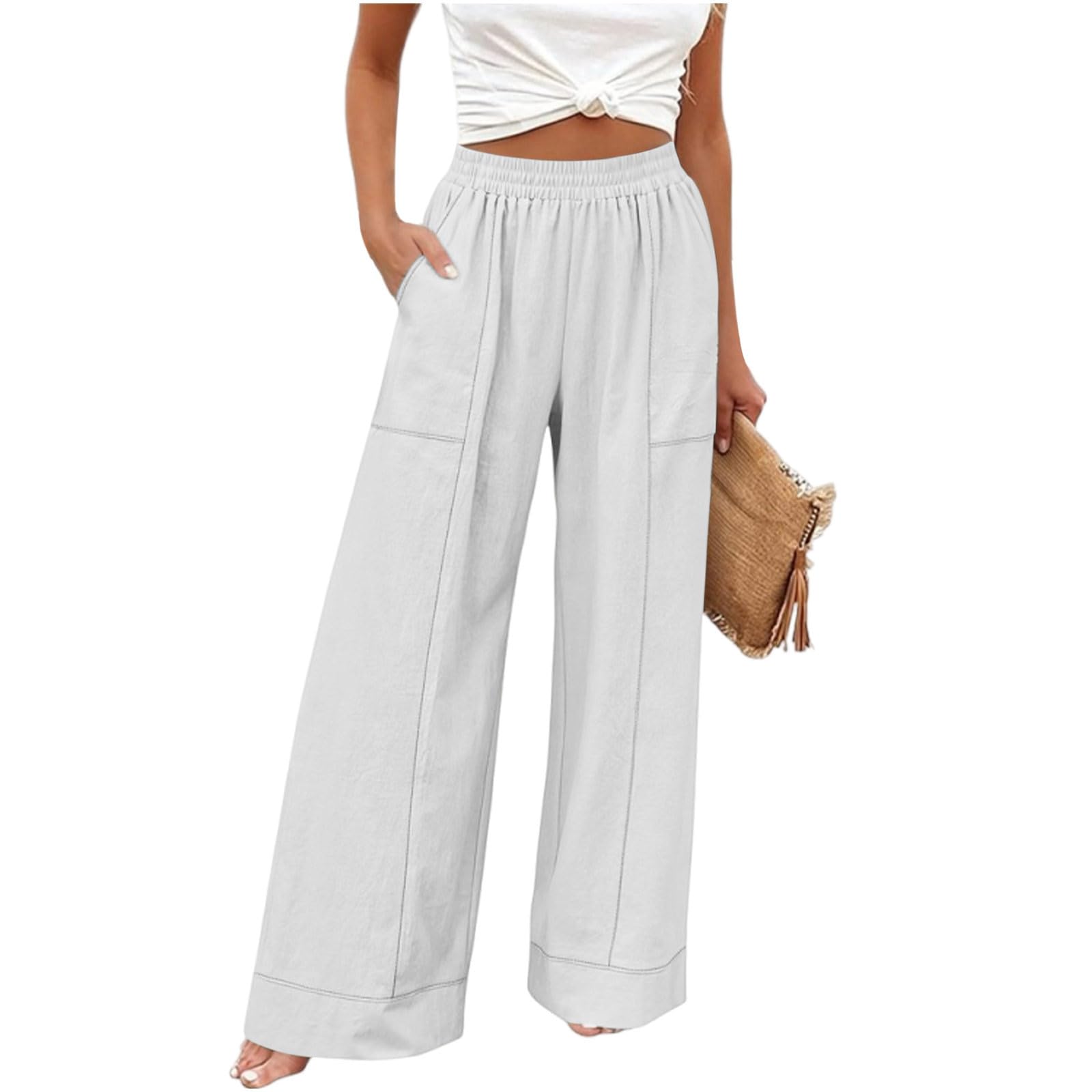 

Women s Straight Pants Fashion Casual Pants Nine Point Harlan Pants XL білий