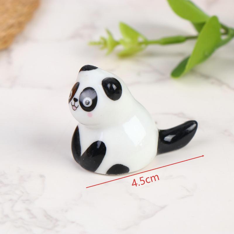 Mini Panda Ceramic Chopstick Rest Cute Cartoon Tableware Spoon Holder Pen Rack For Home Restaurant Kitchen Dining Table Decor