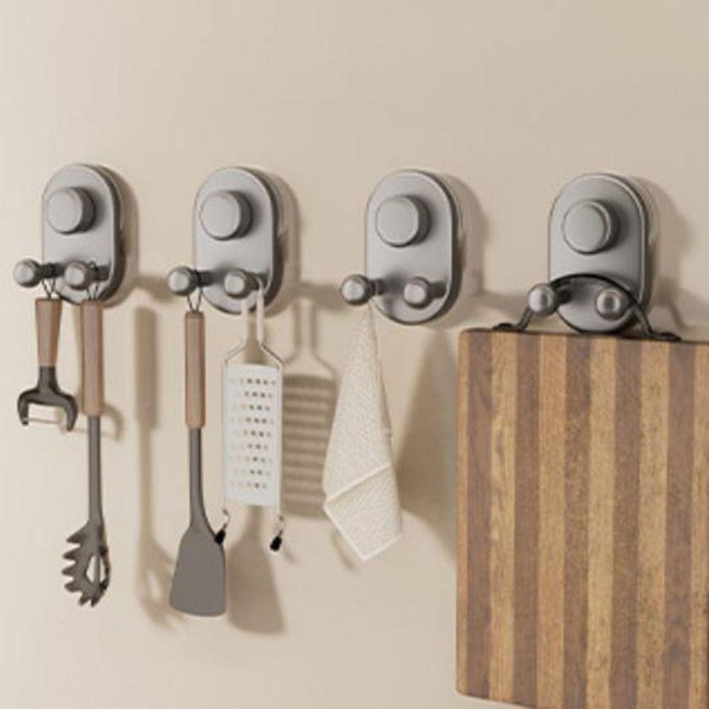 3 PCS Plastic Suction Cup Hooks Moisture-proof Removable Kitchen Storage Hooks Space Saving Non-Marking Wall Hook Bathroom