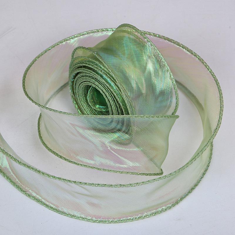 Iridescent 4cm Colorful Fishtail Yarn Ribbon for DIY Flower Gift Box Packaging