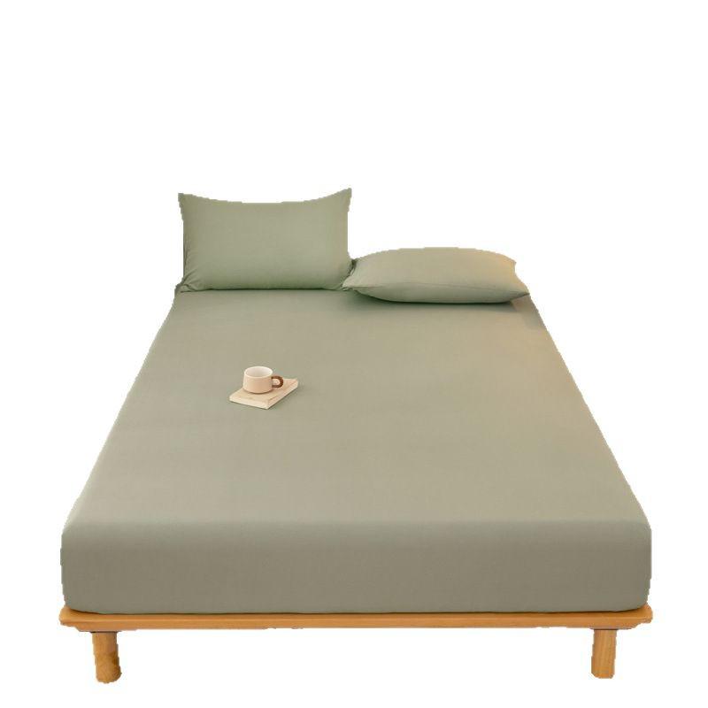2025 Washed Flannel Solid Color Fitted Sheet: Non-Slip All-Inclusive Mattress Protector Bedspread