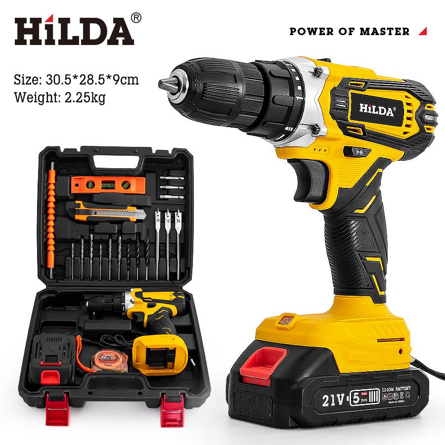 Hilda Rechargeable Lithium-Ion Impact Drill & Portable Electric Screwdriver Set