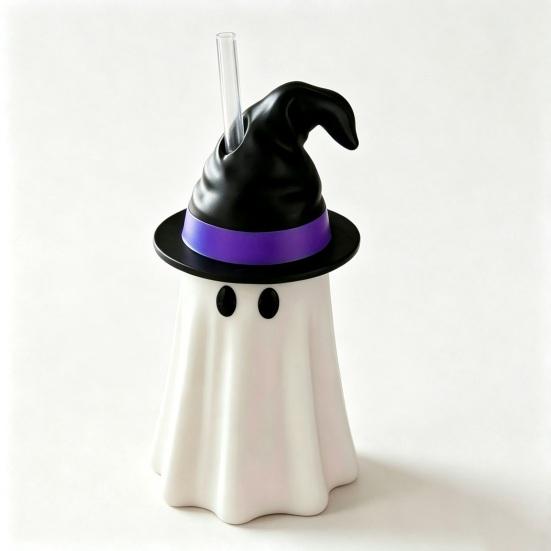 Unique Ghost Gift Ideas Halloween Witch Hat Can Holder, Spooky Insulated Sleeve for Standard Slim Tall Insulator Soda Beers, Reusable Drink
