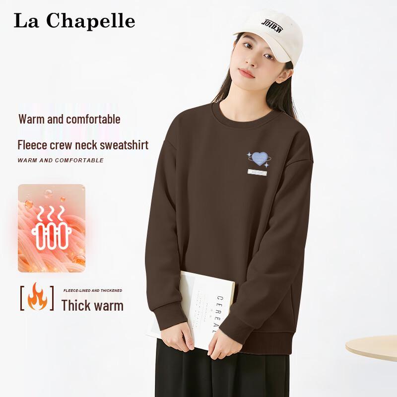 La Chapelle Women s 2026 F/W Fleece Lined Round Neck Sweatshirt 3XL