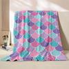 6 Sizes Mermaid Colorful Scales Printed Believer Blanket Warm Soft and Comfortable Home Travel Blanket Sofa Blanket Girls Gifts