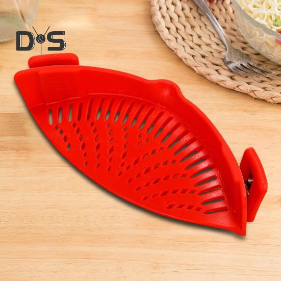 Clip on Sink Strainer Pan Pasta Strainer Silicone Food Strainer Anti-Spill Drain Basket Universal Colander for Kitchen Restaurant Picnic