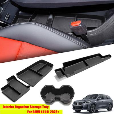For BMW X1 U11 2023+ TPE Car Interior Organizor Storage Tray Console Cup Holder Mat Auto Accessories