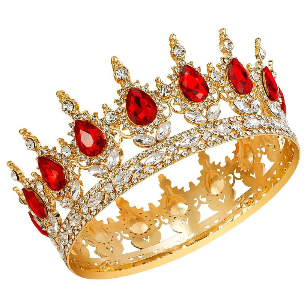 Brautkrone Kopfschmuck Krone Accessoires Königin Haaraccessoires Hochzeitsaccessoires Vollrunde Krone