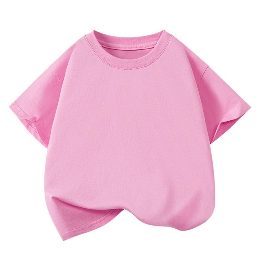 Girls Boys Short Sleeve T Shirts Kids  Summer Oversized Tops Children Teens Solid Casual Crewneck Basic Tees 3-14Y
