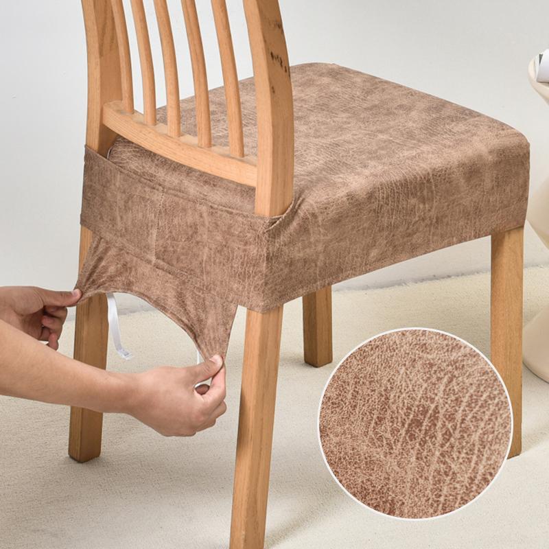 Fløyel Spisestoltrekk Stretch Setetrekk til Spisestuestoler, Kjøkken Parsons Stoltrekk Slipcover Beskytter Vaskbar