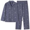 Pajamas Men'S Spring And Autumn Cotton Long Sleeve Large Size Fattened Plus Autumn And Winter Thin Cotton Men'S Loungewear Set