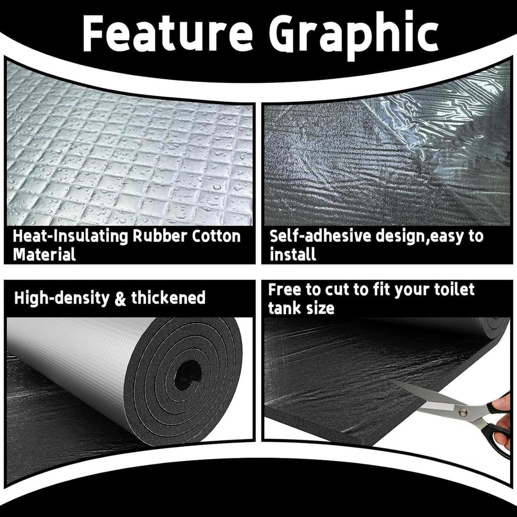 Insulated Toilet Tank Liner Waterproof Anti-Freeze Cover 100x40cm Toilet Tank Insulation Liner For Bathtub Shower Sink Bathroom