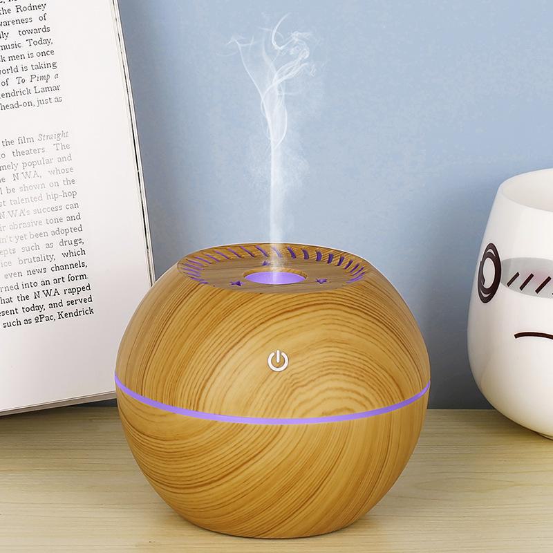 Creative USB Fog & Wood Grain Aromatherapy Humidifier with Custom Logo Option
