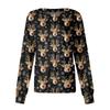 Women's Christmas-printed Casual Long-sleeved Single-breasted Work Uniform Cardigan