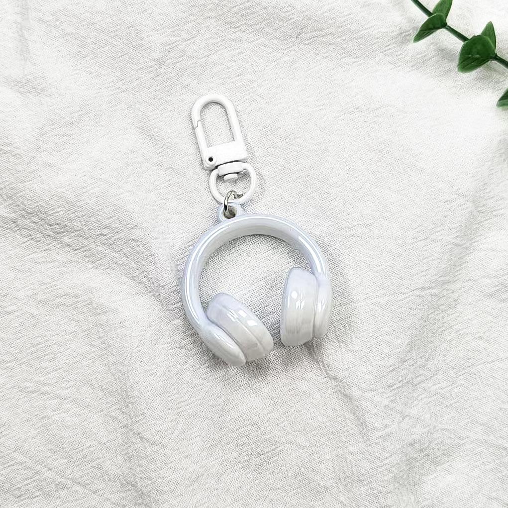 Cute Creative 3D Earphones Pendant Keychain Mobile Phone Chain Earphone Charm Backpack Hanging Decoration Accessories Gifts