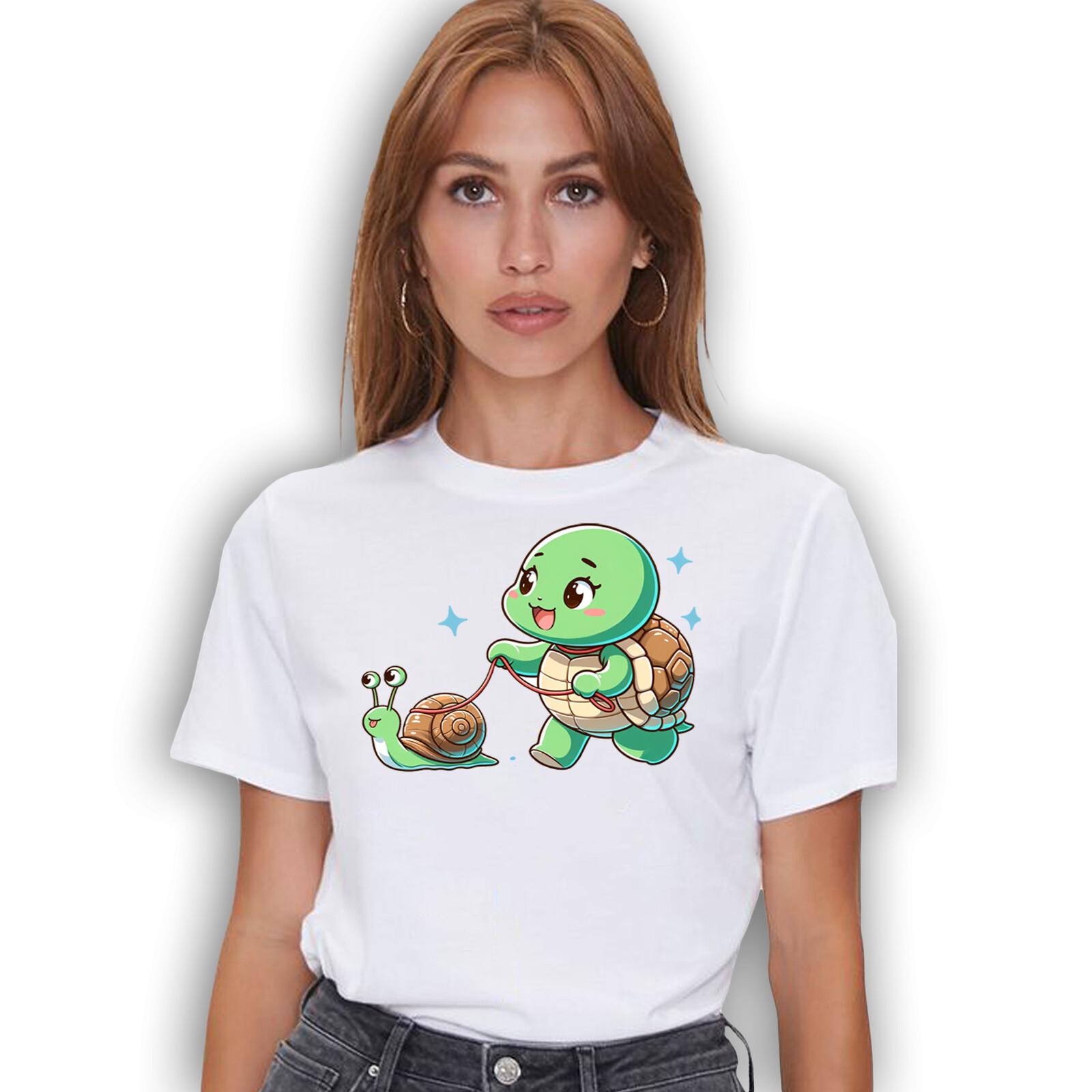 Turtle Snail Funny T-Shirt Animal Lover Cute Graphic Tee XXXL