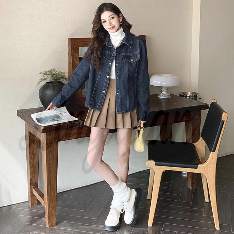 Korean Style Women s Retro Denim Shirt Jacket – Unique, Skin-Friendly, and Versatile L