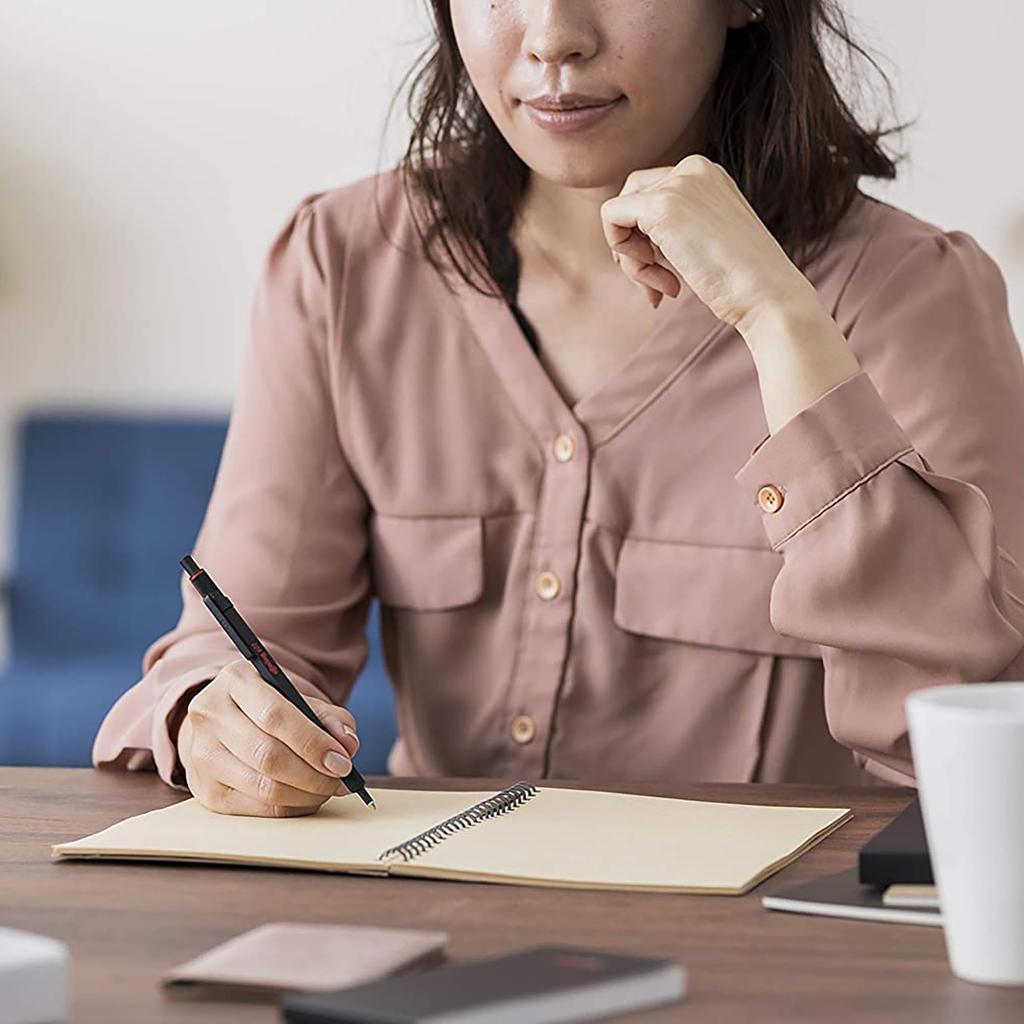 Rotring rOtring 600 Ballpoint Medium Gift Suitable for Officially Product Number 2032577 Pen, Black, Nib, Oil-Based, Boxed, Knock-Type, Drafting,