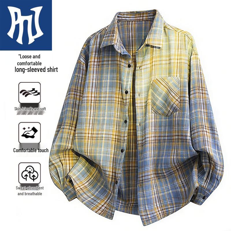 PNJ Men s Long Sleeve Plaid Casual Shirt XL