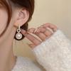 Elegant Paved Zircon Hoop Earrings with Pearl Dangle