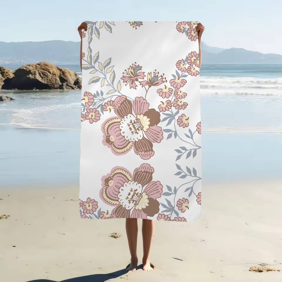 Ethnic Pattern Print Microfiber Printed Beach Towel Mountain Climbing Yoga Beach Swimming Running Absorbent Soft Towel